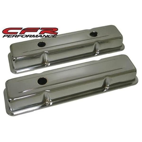 Cfr Performance CFR HZ-9518-C 1958-86 Chevy Small Block 283-305-327-350-400 Oem Style Short Valve Covers - Chrome HZ-9518-C - main